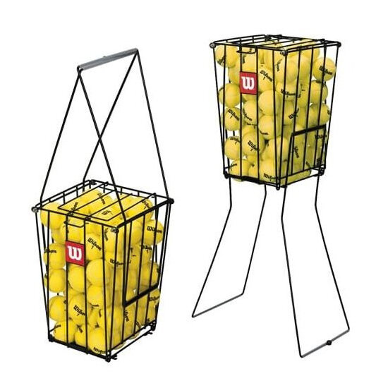 Корзина для мячей Wilson Ball Pick-Up x75 Metall WRZ323700 черный — корзины для мячей