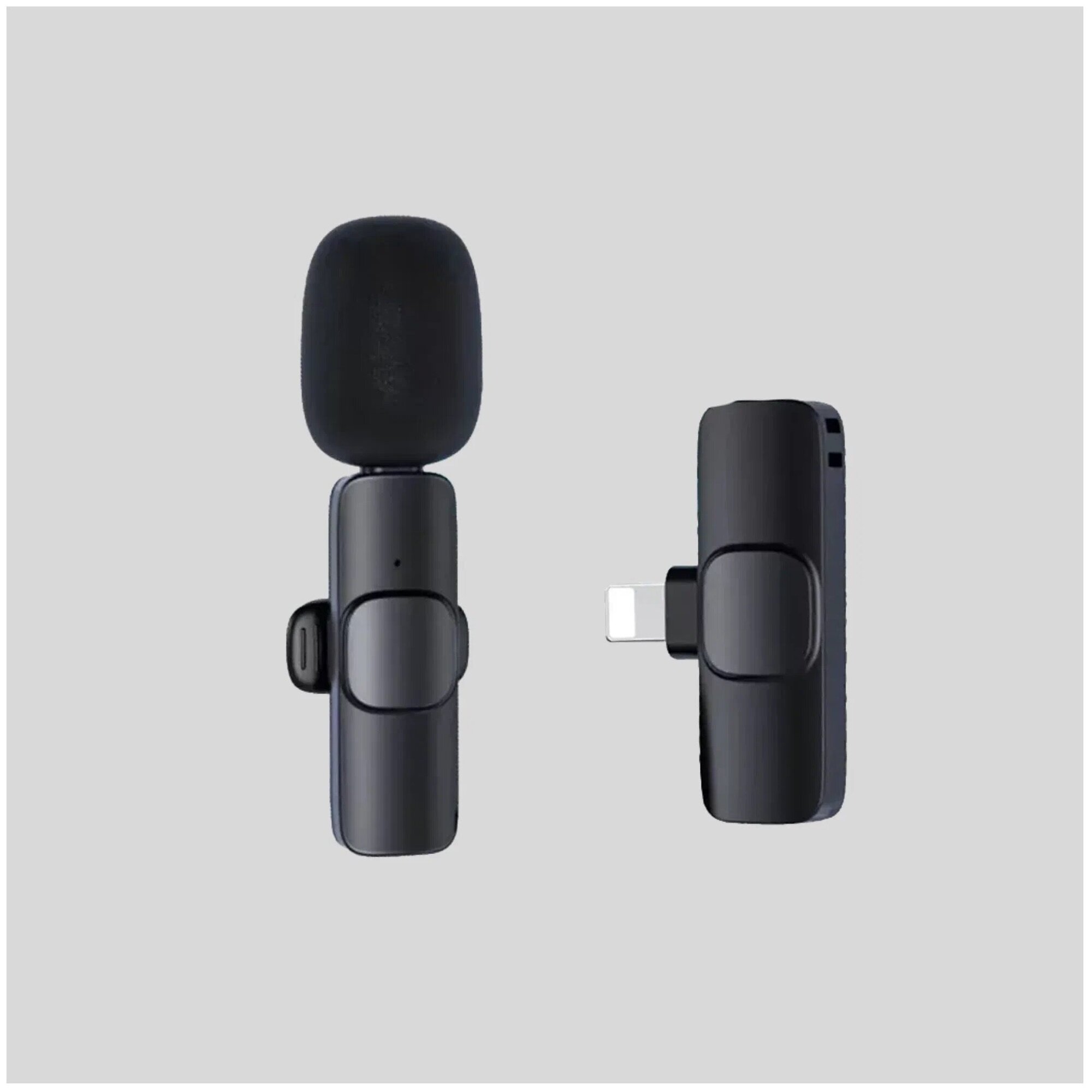 Микрофон петличный беспроводной Microphone K9, iPhone петличка беспроводной, черный. — микрофоны