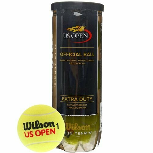 Мячи теннисные Wilson US Open Extra Duty WRT106200, одобрено ITF и USTA, упаковка 3 шт — мячи