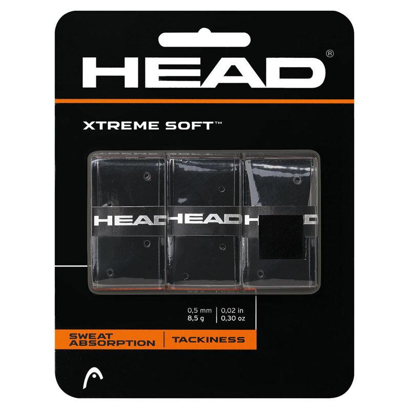 Овергрипы для теннисной ракетки HEAD Xtreme Soft 285104-BK, упаковка 3 шт, черные — намотки